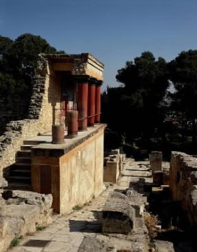 CivilitÃ  cretese-micenea. Un'entrata del palazzo di Cnosso.De Agostini Picture Library / G. Dagli Orti